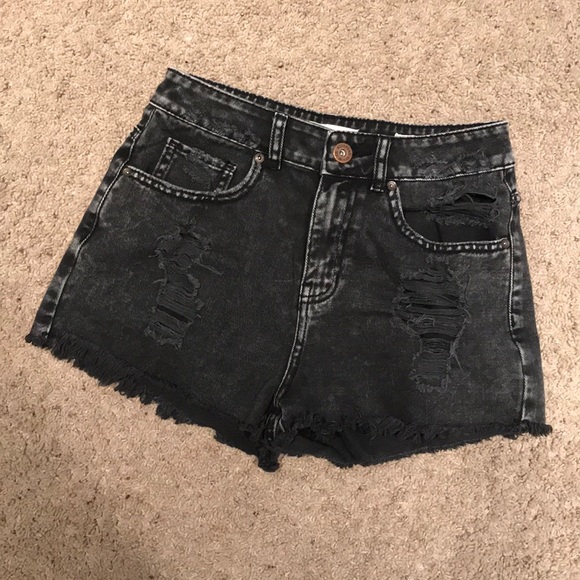 PacSun Black High-Rise Denim Shorts - Picture 1 of 3